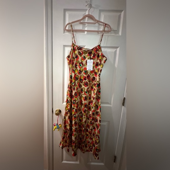 NWT MMLaFleur Nene 1.0 Dress - Washable Silk in Peacock PrintXXL